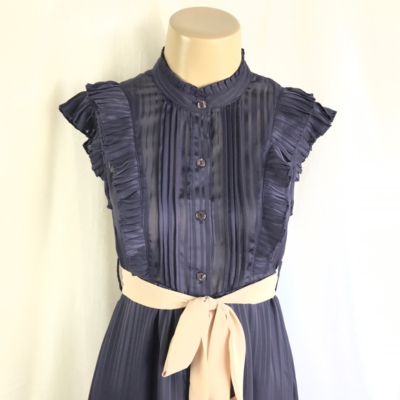 🚫SOLD🚫 NWOT 1940’s Style Navy Blue Sheer - Picture 3 of 16